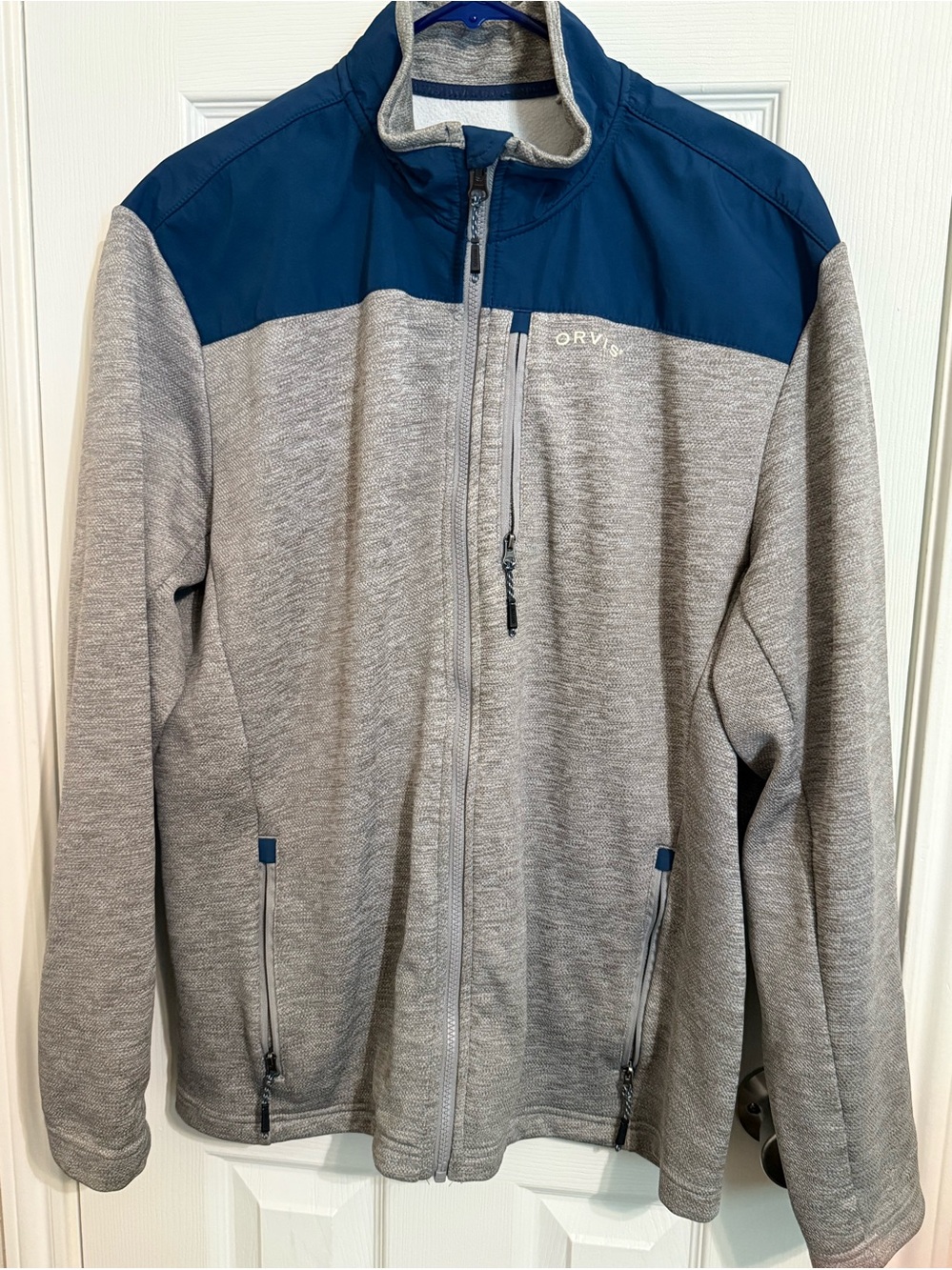 Orvis Grey and Blue Lightweight Full-Zip Shirt Jacket men’s Large Preowned